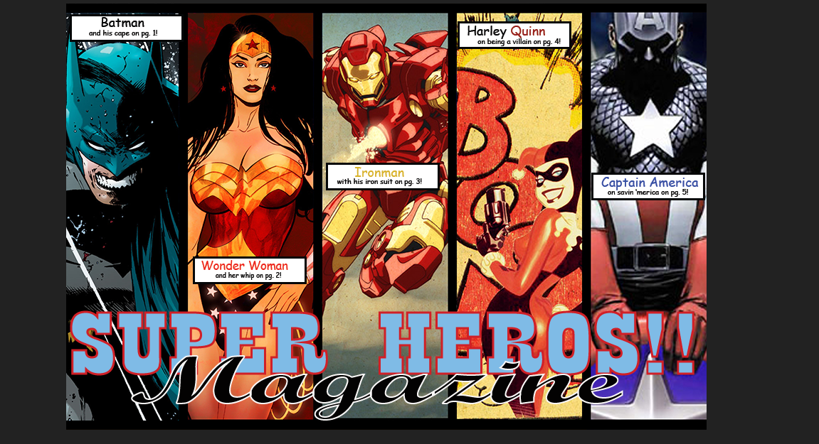 Starting page. Eaching characters name upon click takes you to that page.